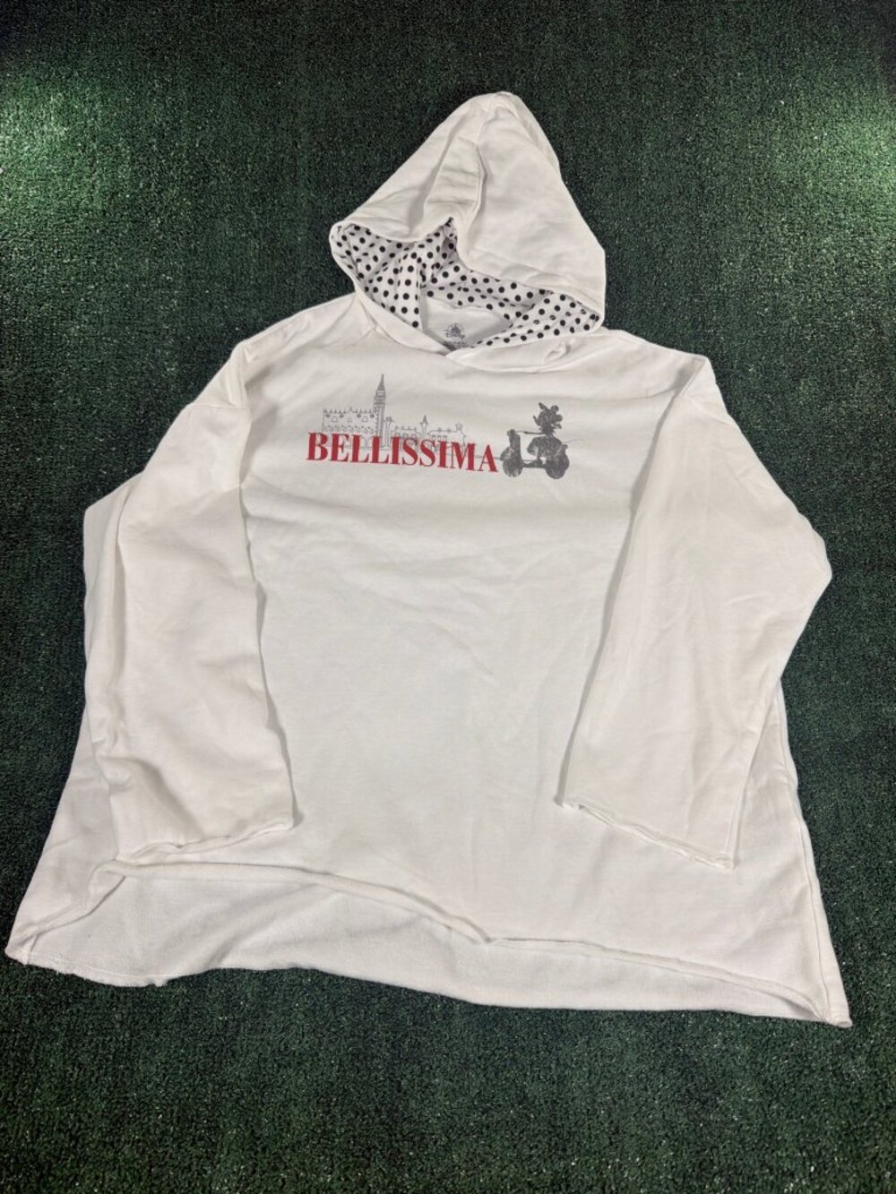 Disney Bellissima Minnie Mouse Scooter Hoodie Women's L White